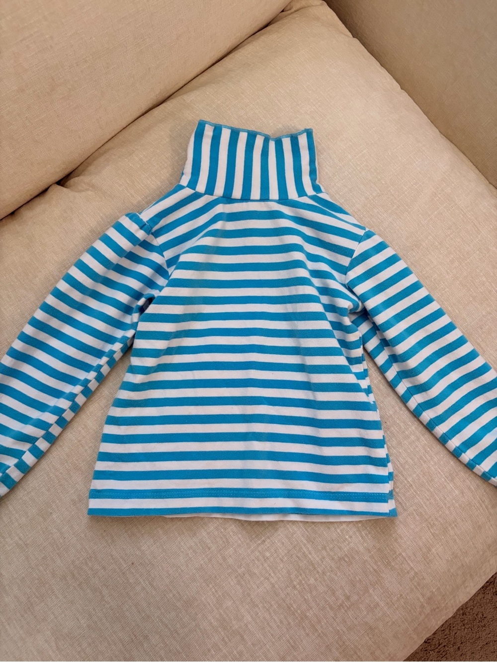 The Bailey Boys Girls Blue and White Stripe Long-Sleeve turtle neck top